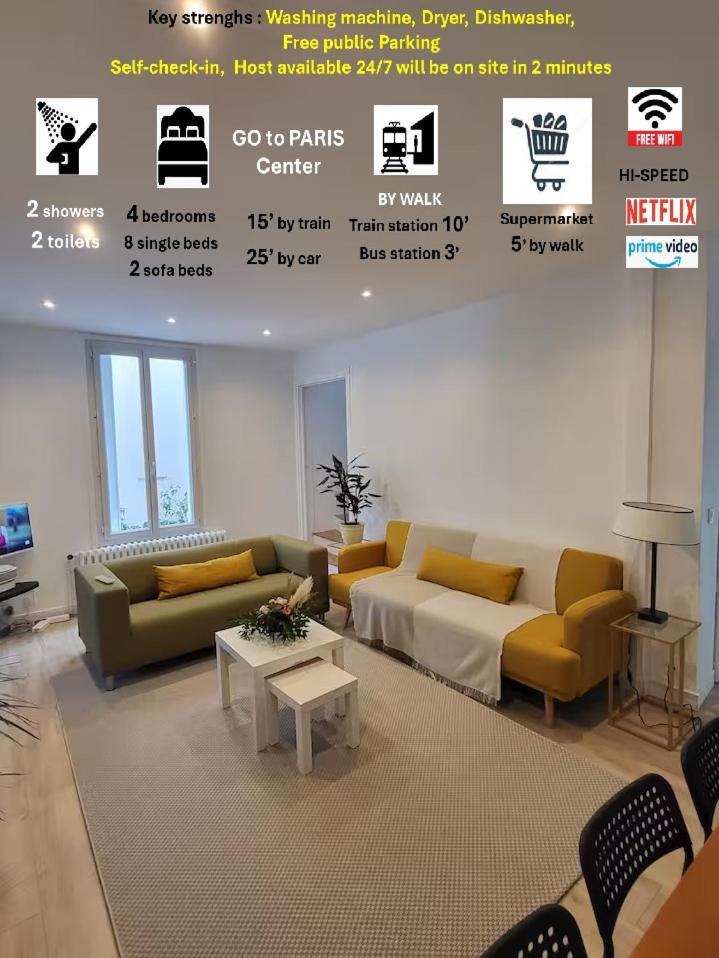 Maison refaite à neuve à 50 m de la Seine - Fêtes non autorisées Vitry-sur-Seine Extérieur photo
